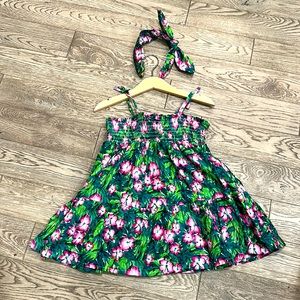 Janie & Jack Matching Tropical Dress & Headband 🌺